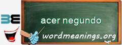 WordMeaning blackboard for acer negundo